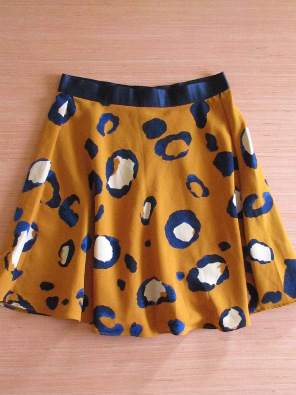 3.1 Phillip Lim x Target Mustard Navy Abstract Skater Skirt Size 12